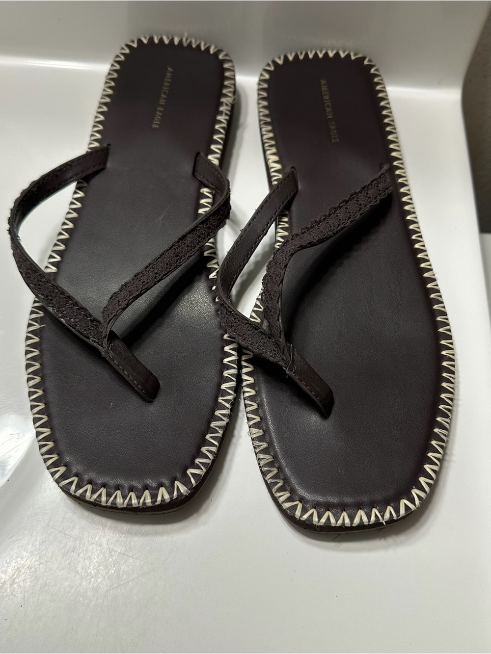 American Eagle Outfitters Women's Dark Brown  Flip Flop Sandals